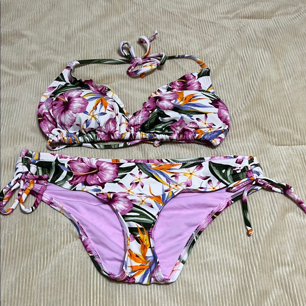 Mossimo Supply Co. Floral Bikini - Purple and Orange